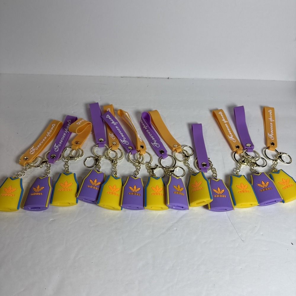 Adidas Sports‎ Jersey Keychains 8" Purple/Yellow Forever Sports 12 Total